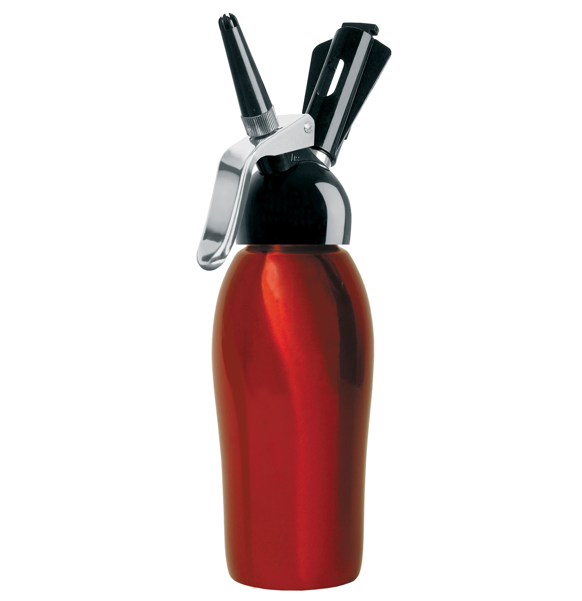 dessert_chef_piros Liss Dessert Chef habszifon piros, fekete fejjel 0,5 liter